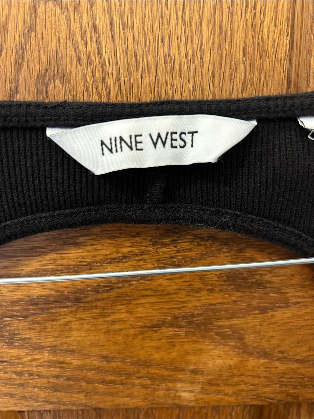Nine West Black Scoop-Cut Short Sleeve Midi Dress image 3